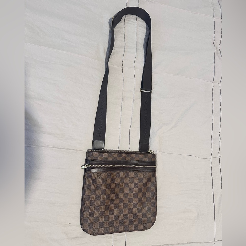 Louis Vuitton Messenger Bag in Brown and Tan with Checkered Design